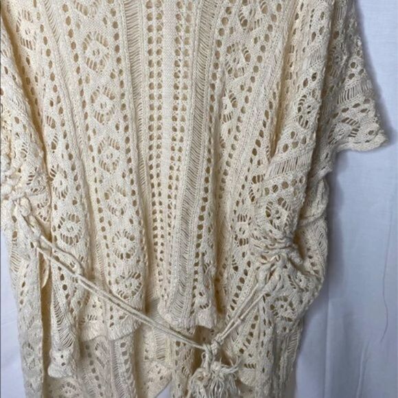 Cream Open Knit Boho Swim Coverup - Picture 4 of 4
